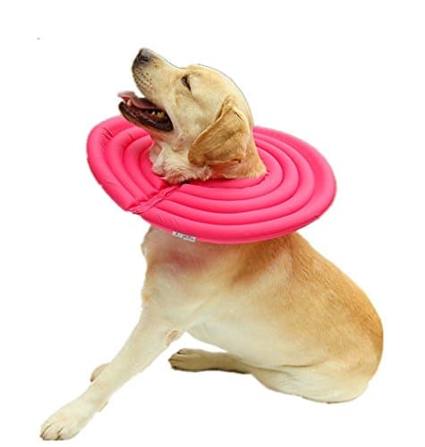 Coofone Elizabeth Protective Recovery Pet Smart E-Collar for Dogs &amp; Cats - Foam Inside, Soft, Super Light &amp; Strong, Gives Your Dog More Freedom (XS, Rose Red)