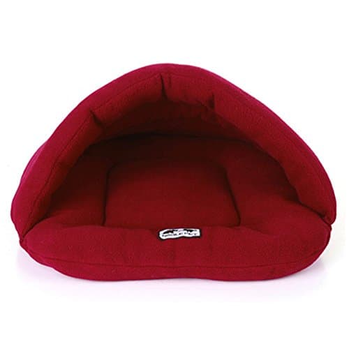 Cat Sleeping Bag 4-Size Pets Beds Warm Snuggle Sack Soft Dog Blanket Mat for Puppy / Kitten 6 Colors Optional, Red-Small