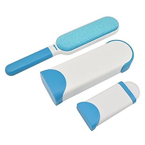Pet Fur &amp; Lint Remover with Self-Cleaning Base Double-Sided Brush Removes Dog and Cat Hair from Clothes &amp; Furniture &amp; Beds,Blue