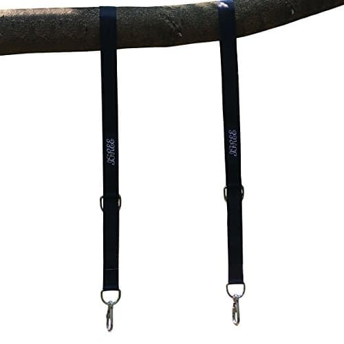 IFREE Tree Swing Straps Set, Safety Swing Handing Rope, Easy &amp; Fast Swing Hanger Installation to Tree, Holds up to 1760 Pounds Swing Tie With 2 Strap &amp; Snap Stainless Steel Carabiner Hooks- Black