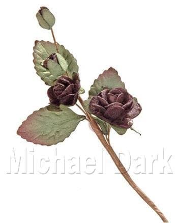 12 Miniature Craft Spray Rose Stems - Burgundy