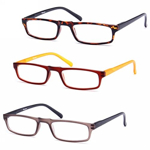 High Value Pack! 3 pack wayfarer reading glasses for men women ¡­ (+1.00, 3 pack with one hard case)