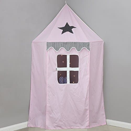 TING- Corner Tents For Kids Corner Indoor Star Pattern Castle Hanging Wall Nordic Style For Baby Kids Reading Play Game Tents (Only One Tent) ( Color : Pink )