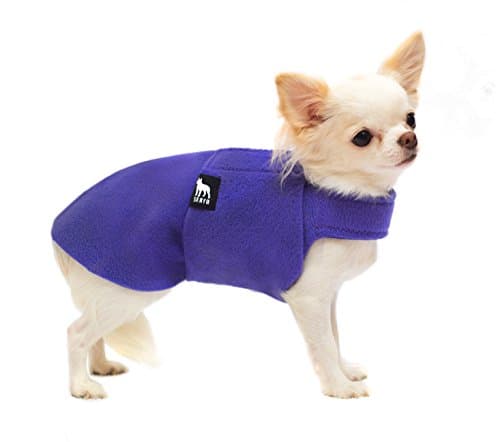 Adjustable Dog Coat, Warm Fleece Lined Jumper Vest is Windproof and Water Repellant by SKAYA (Purple) XS