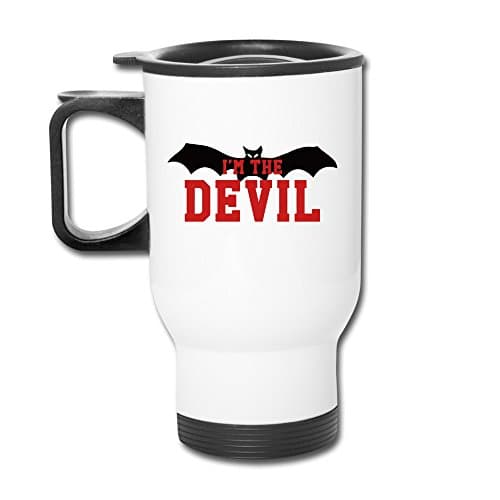 Superior I'm The Devil Bat Travel Mugs With Handle White Drink Bottle With Easy Clean Lid