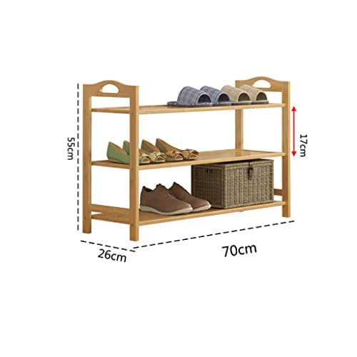 Bamboo Shoe Rack Bench 3 tier Shoe Stand Rack Storage Organiser Holder 70*26*55cm