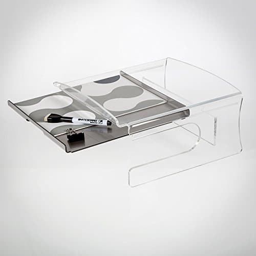 Classic Fixed Height Monitor Riser With Drawer - With Grey Drawer