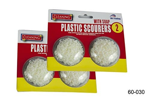 2 x PLASTIC SOAP FILLED PADS - ideal for use on more delicate cookware FREE DELIVERY