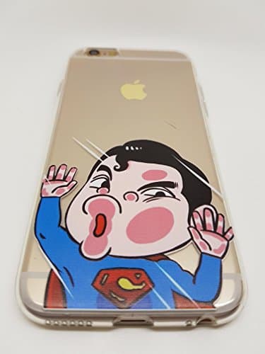 iPhone &amp; Samsung Soft Cartoon Superhero Characters Inspired Chibi Anime Kawaii Manga Phone Case With D Company™ Phone Stand (iPhone 6 Plus / 6s Plus, Superman Anime)