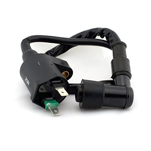 Complete Motorcycle Ignition Coil Kit, 2 Pin, 90 Degree Plug Cap Universal Fit ATV Scooter Quad Pit Monkey Bike Go-Kart