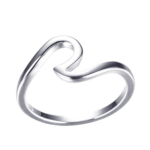 Rongxing 925 sterling silver Wave geometry chic ring,Professional for female friends ready to give their own gifts