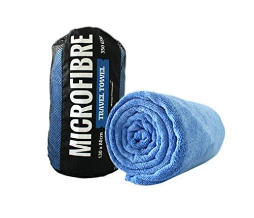 Large Premium Multi-Purpose Microfibre Towel - 130x80cm - 350GSM : Super Soft, Lightweight, Quick Drying & Highly Absorbent : Travel - Gym - Yoga - Sports - Camping - Swimming - Fitness - Hiking
