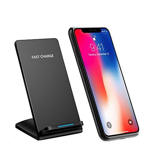 Wireless Charger,Qi Quick Charger Stand Pad Wireless Charging for iPhone X iPhone 8/8+ Samsung Galaxy S7 / Edge S7 S6 / Edge Plus Note 5 (Black)