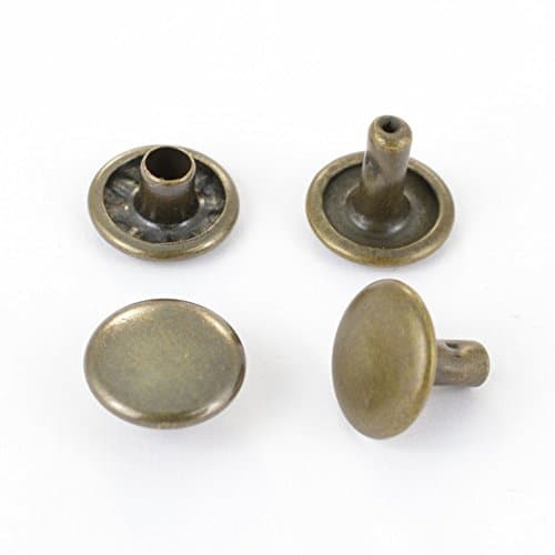 Hollow Rivets (DC),double-cap, Double Headed, Steel, 500 Piece - Antique, 9 mm