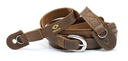 Premium camera strap (dark brown) - handmade shoulder strap made from the finest cow leather, adjustable length, suitable as accessorie for many cameras from Fuji, Leica etc.