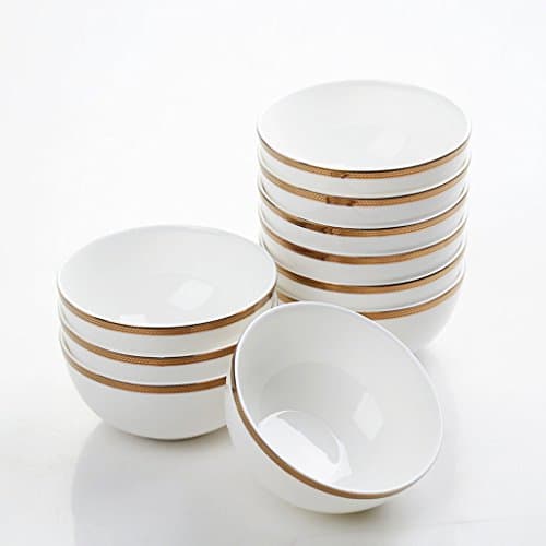 10 Pack, Home Phnom Penh 4.5 inch bone china rice bowl, rice bowl noodle soup bowl ceramic tableware small bowl set