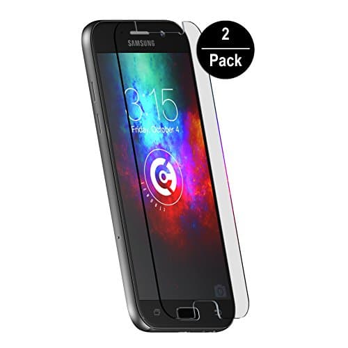 2 x CTRON21 Samsung Galaxy A3 2017 Tempered Glass Protection Film Tempered Glass 9H Anti Blister Tempered Glass Screen Protector Film Screen Protector Transparent