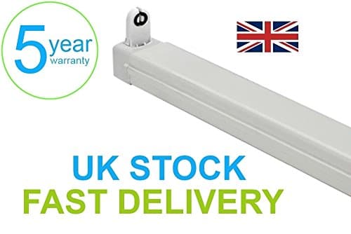 T8 4ft 1200mm Single LED Ready Indoor Batten Fitting Fixture - LED Tube Not Included