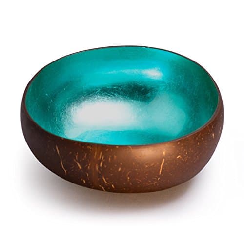 Cocobowl Shiny Decorative Coconut Bowl turquoise bleu