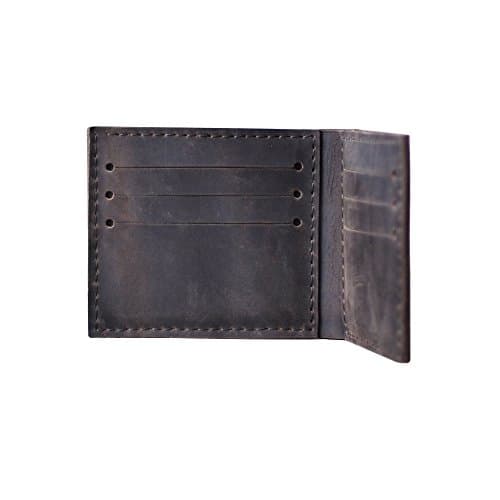 Leather handmade wallet for men. Small wallet black. Slim cheap best card holder