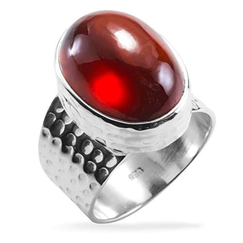 Shipton and Co Ladies Shipton and Co Silver and Oval Cinnamon Hessonite Garnet Ring TMO008HG V