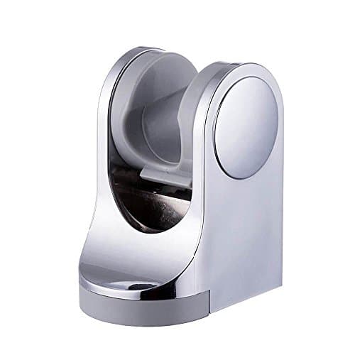 THANLY Portable Universal Minimalist Fixed Mounted Shower Head Holder Bathroom Adjustable Wall Mount Handheld Spray Shower Head Bracket Showering Accessory Components [Chrome Finish]