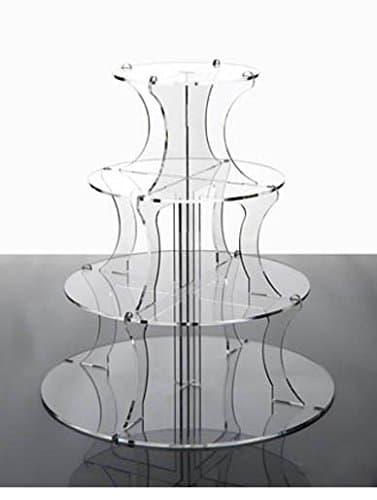 4 Tier Round Clear Acrylic Cupcake Stand from Wedding Acrylics
