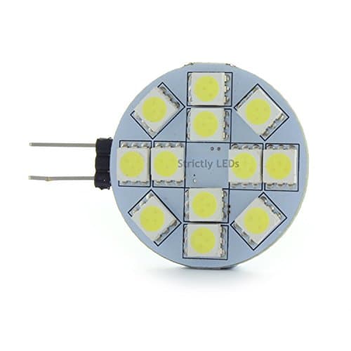 5 x G4 LED Bulbs / 12v Spotlights, 2 Watt, Cool White, 25 Watt Halogen Equivalent. Slice Style Fitment, Halogen Capsule Replacements (Fantastic for Kitchens, Motorhomes, Caravans, Etc)