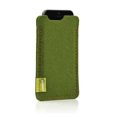 iPhone 5, iPhone 5S, iPhone 5C Case Cover Sleeve Brand ALMWILD. 100% nature felt in green.