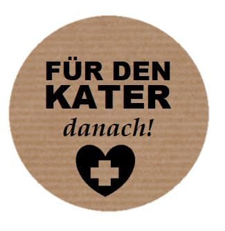 100 Labels Kraft Text in German Kit Anti Hangover