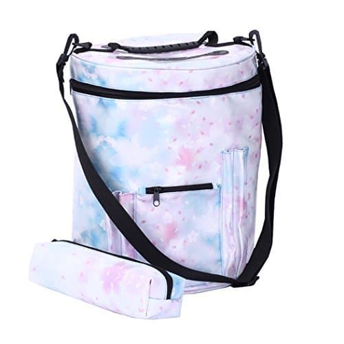 Yarn Bin/Drum storage for crochet and knitting Knitting Yarn Holder, Sweetauk Wool Storage Bag Portable, Lightweight and Easy to Carry (light blue)