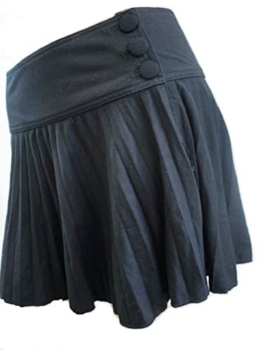 NICK COLEMAN Jet Black Button Detail Mini Skirt