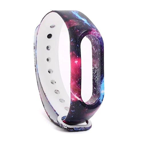 Yins Camouflage Silicone Wrist Strap + Screen Thin Protective Film Sets, Smart Bracelet Spare/Replacement Smartband for Xiaomi Mi band 2- Starlight