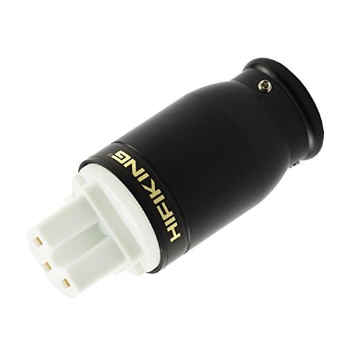 HiFiKing High-End Aluminum Shell IEC Power Plug Connector, Red Copper Contacts, White