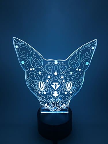YOUQIZHI® 3D Optical Illusion Cat Panel Model Lighting Night 7 Color Change USB Touch button LED Desk Table Light Lamp