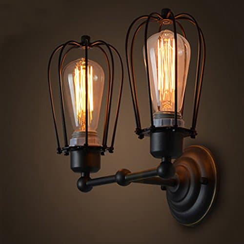 wall sconces Loft Retro Double Pants Grapefruit Wallpapers American Village Iron Antique Restaurant Corridor Aisle LED Wall Light sconces
