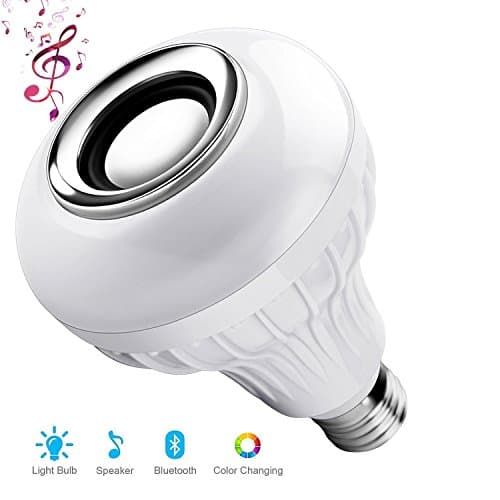 LED Light Bulb with Integrated Bluetooth Speaker,Sunnysam Bluetooth Music Bulb E27 LED Light 3.0 6W 100-240V Smart RGB Color Changing light with 24 Keys Remote Control