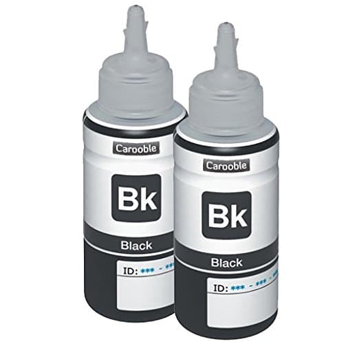 2x Compatible Epson T6641 Black Ink Bottles - For use with Epson EcoTank ET-4550 Printers - By Carooble
