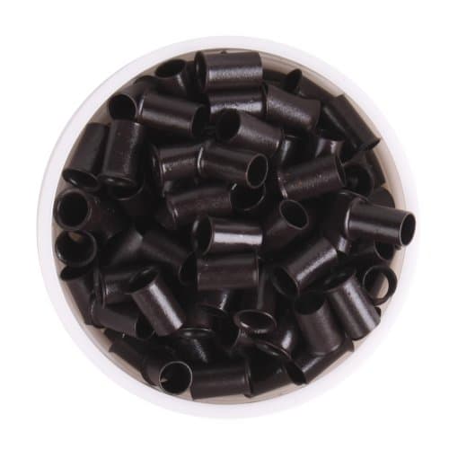 1000pcs 3.5mm Copper Lined Micro Beads Ring Links for Hair Extensions I Tip Tubes Professional Tools-Dark Brown