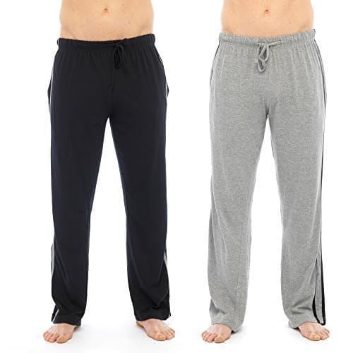 2 Pack Mens Plain Pyjama Lounge Bottoms Pants with Insignia 6 Pairs of Lounge Socks