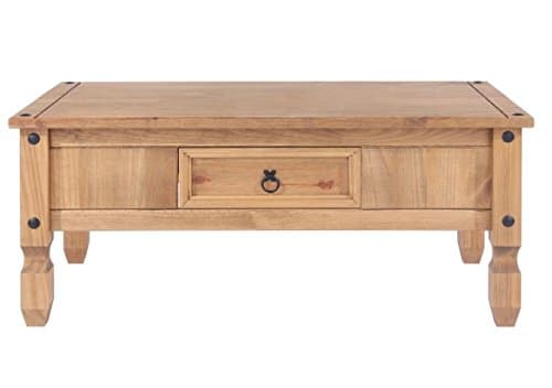 Corona Pine Coffee Table - Perfect Coffee Tables For Any Hallway, Living Rooms, Dining Room, Conservatory and Bedroom featuring an Antique Metal Decoration