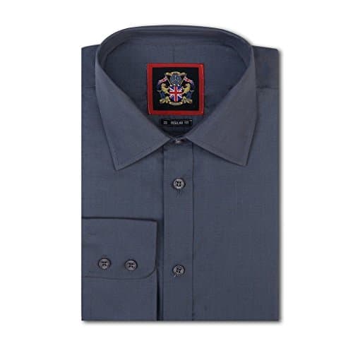 Plain Long Sleeve Mens Shirts,14 Classic Colours Regular Fit,Single & Double Cuffs,Sizes 14½ - 22” & 10 Bright Colours in Tapered Fit, S - XXXL,For Work,Office,Wedding & Leisure.Janeo British Apparel