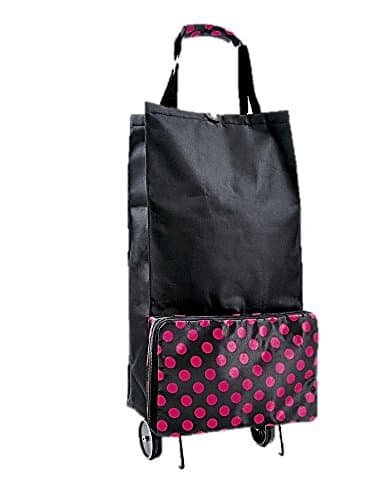 Foldable Shopping trolley , folds as a bag, polka dot