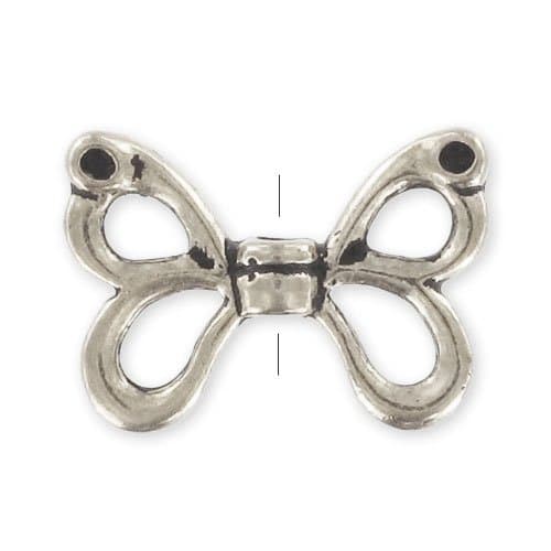 Butterly wings 15mm Old Silver tone x1