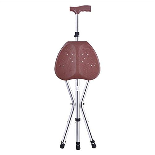 LL-Adjustable Folding Walking Cane Chair Stool Massage Walking Stick with Seat Portable Fishing Rest Stool for Elder