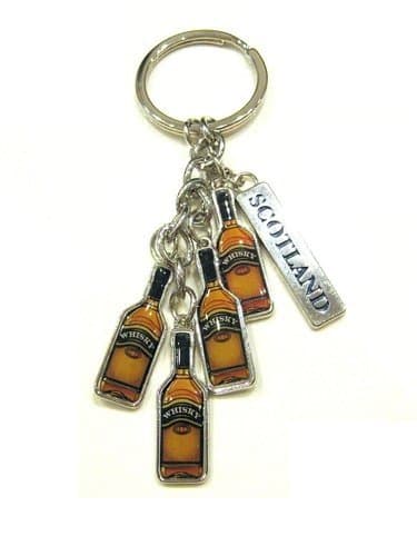 Scottish Whisky Bottles Charms Metal Keyring