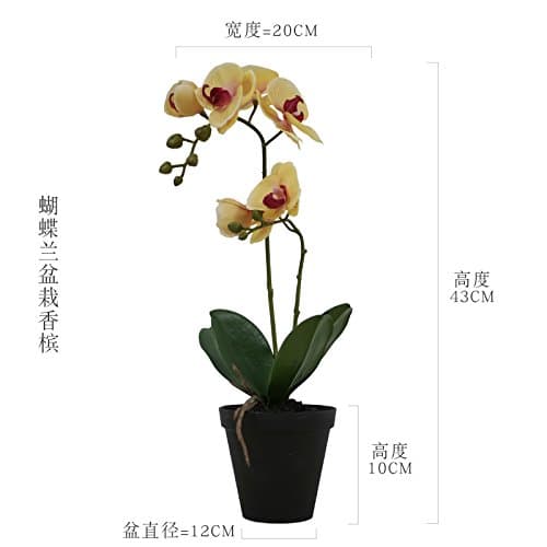 LVLIDAN Simulation Phalaenopsis Potted Moisturizing Yellow