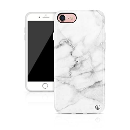 iPhone 7 case Marble, Akna Glamour Series Silicon cover for iPhone 7 (4.7”iPhone) [White Alpine Marble](378-U.K)