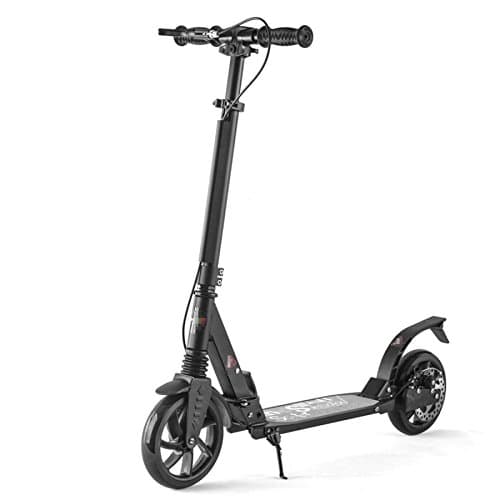 ZHXUANXUAN Alloy Folding Durable Adjustable Height Adult Kick Scooter,Black-OneSize