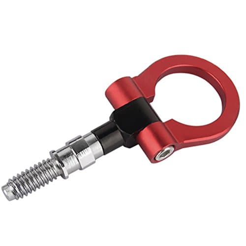 Romancy Full Aluminum Auto Car Racing Tow Hook Front Rear Car Trailer (Red)